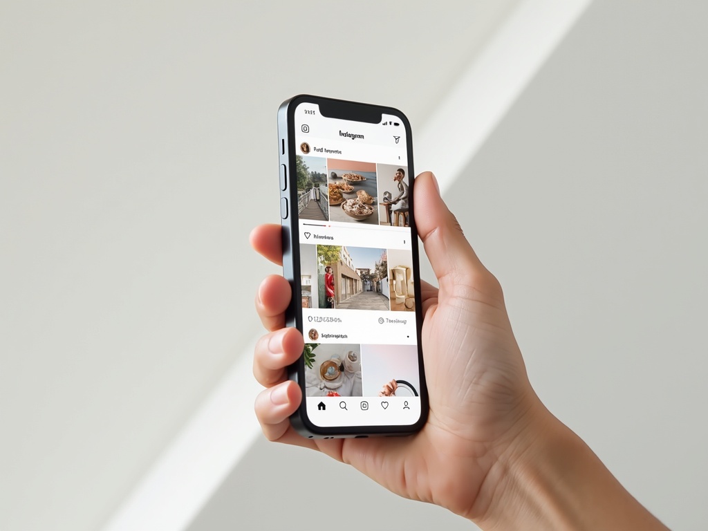 スマートフォンでInstagramアプリを操作する様子