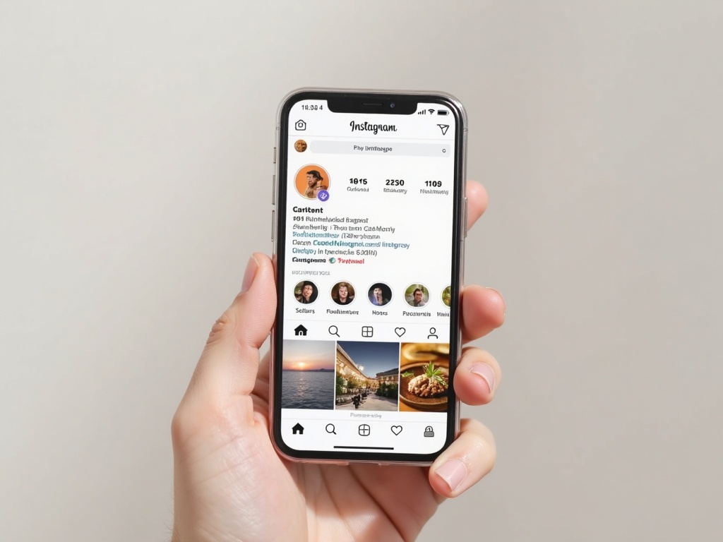 スマートフォンでInstagramアプリを操作する様子